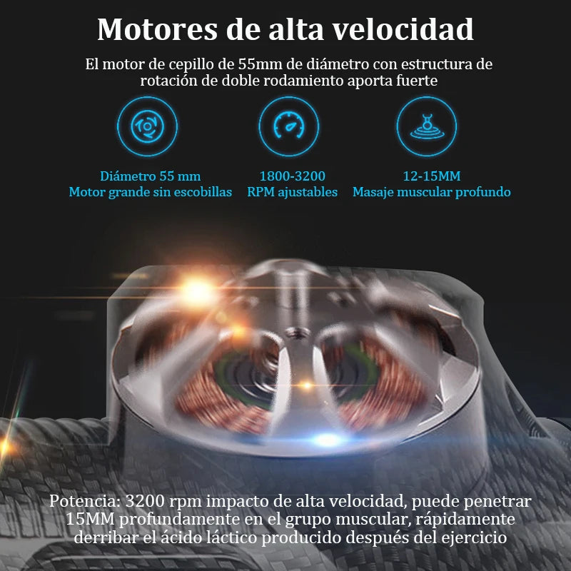 Pistola de masaje muscular profunda - Masajeador eléctrico de percusión para cuerpo, cuello, espalda y piernas