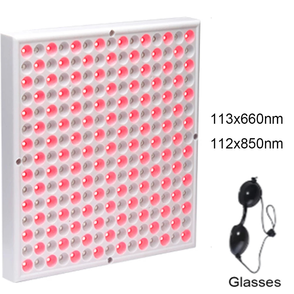 Anti-aging 850nm infraröd panelterapi, 660nm röd LED ansiktsljusterapi 225 LED rött ljus