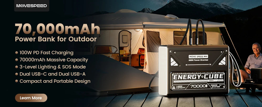 Powerbank 10000mAh 22,5W Rask lader for smarttelefon