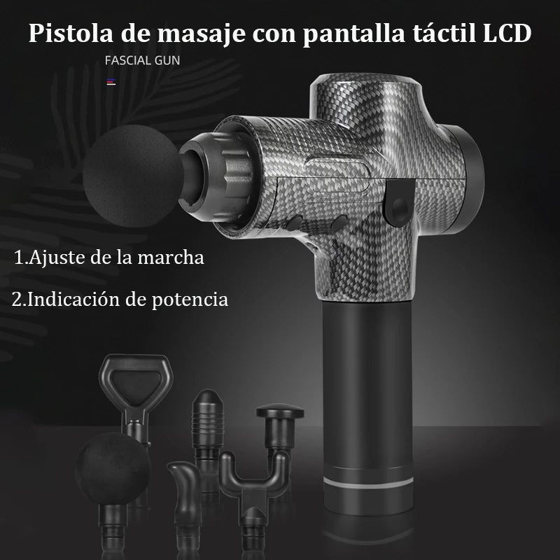 Pistola de masaje muscular profunda - Masajeador eléctrico de percusión para cuerpo, cuello, espalda y piernas