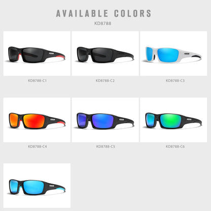 Gafas deportivas KDEAM de alta gama, gafas de sol polarizadas TR90 para hombre, para senderismo y pesca, con estuche con cremallera