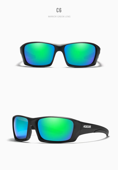 Gafas deportivas KDEAM de alta gama, gafas de sol polarizadas TR90 para hombre, para senderismo y pesca, con estuche con cremallera