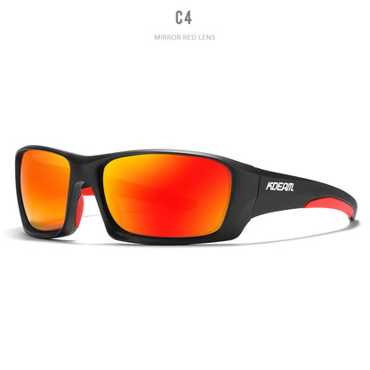 Gafas deportivas KDEAM de alta gama, gafas de sol polarizadas TR90 para hombre, para senderismo y pesca, con estuche con cremallera
