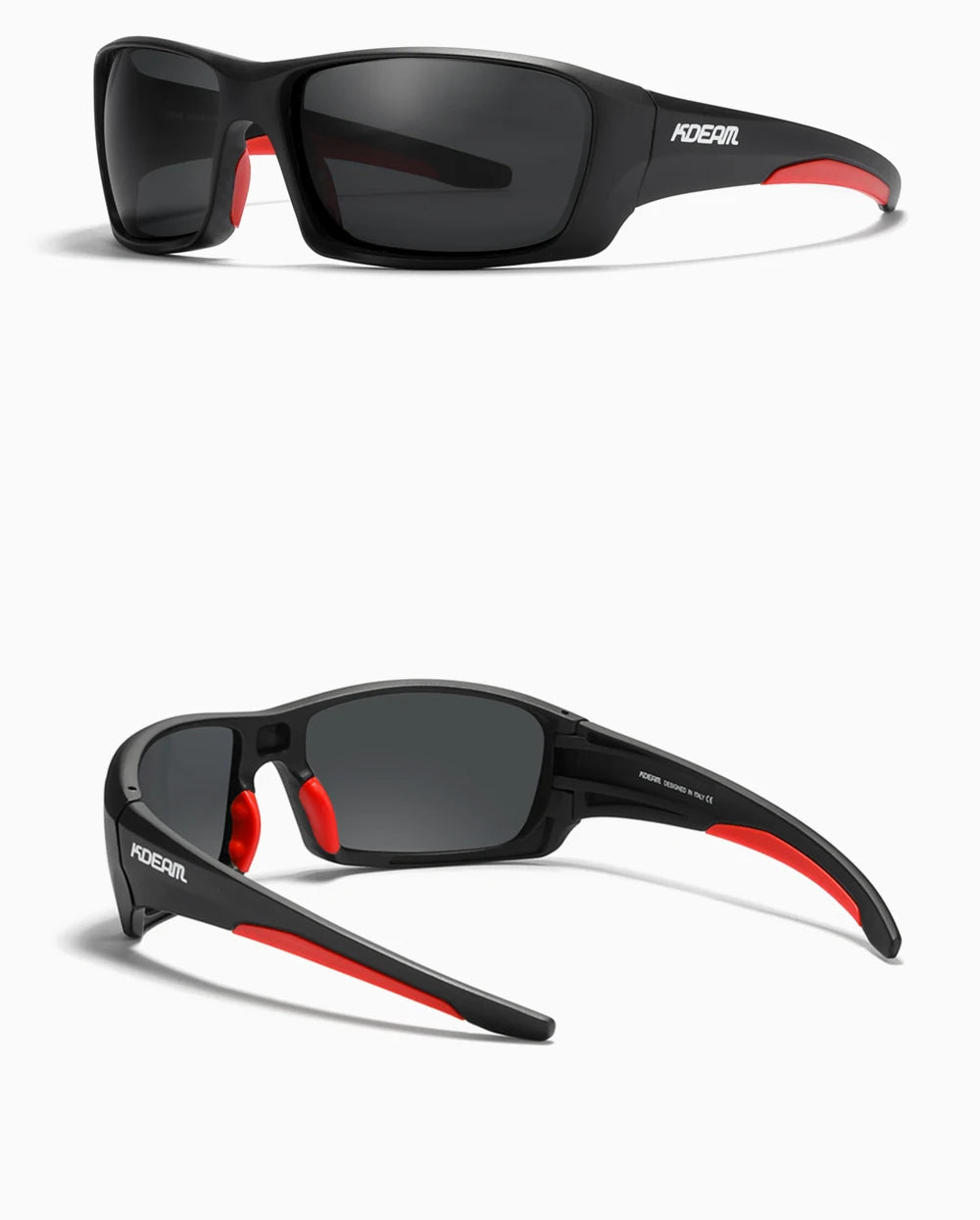 Gafas deportivas KDEAM de alta gama, gafas de sol polarizadas TR90 para hombre, para senderismo y pesca, con estuche con cremallera