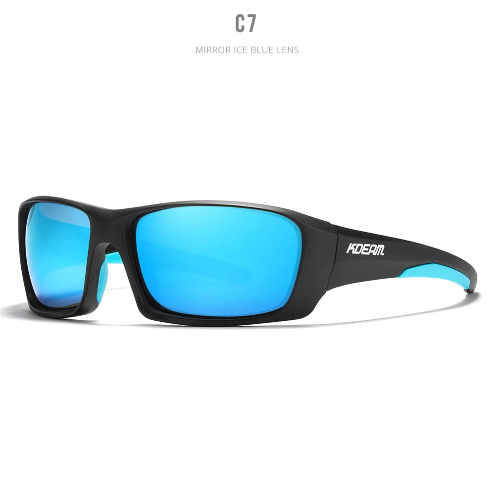 Gafas deportivas KDEAM de alta gama, gafas de sol polarizadas TR90 para hombre, para senderismo y pesca, con estuche con cremallera