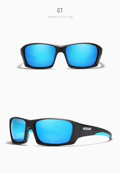 Gafas deportivas KDEAM de alta gama, gafas de sol polarizadas TR90 para hombre, para senderismo y pesca, con estuche con cremallera