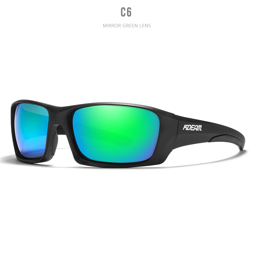 Gafas deportivas KDEAM de alta gama, gafas de sol polarizadas TR90 para hombre, para senderismo y pesca, con estuche con cremallera