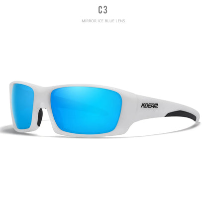 Gafas deportivas KDEAM de alta gama, gafas de sol polarizadas TR90 para hombre, para senderismo y pesca, con estuche con cremallera