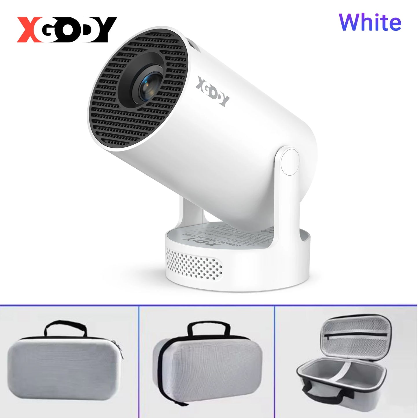 Proiector XGODY 4K HY300 Pro+ cu difuzor încorporat de 5W 1280*720P Android 11 12000 lumeni Wifi6 BT5.4 Proiector portabil outdoor