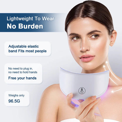 Máscara facial LED de 7 colores con terapia de luz roja para cuello para reafirmar la piel, lifting, antienvejecimiento, bio-luz, belleza, blanqueamiento en casa