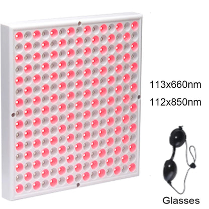 Terapia con panel infrarrojo antienvejecimiento de 850nm, terapia facial con luz LED roja de 660nm, 225 LED de luz roja
