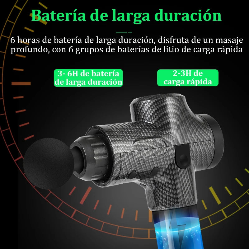 Pistola de masaje muscular profunda - Masajeador eléctrico de percusión para cuerpo, cuello, espalda y piernas
