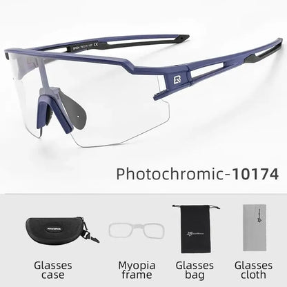 Gafas de ciclismo ROCKBROS fotocromáticas, protección ocular, gafas deportivas para bicicleta, a prueba de viento, para exteriores