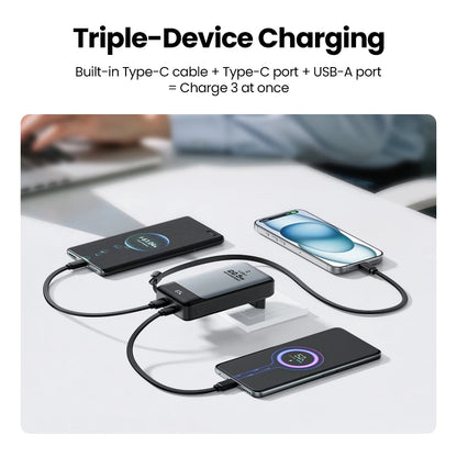 Powerbank 10000mAh 22,5W Rask lader for smarttelefon