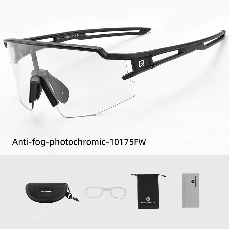 Gafas de ciclismo ROCKBROS fotocromáticas, protección ocular, gafas deportivas para bicicleta, a prueba de viento, para exteriores