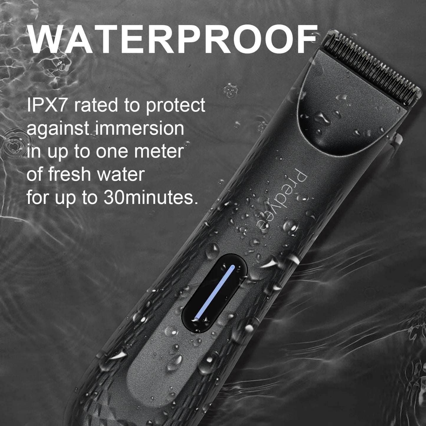 Recortadora eléctrica de vello púbico para hombre, recortadora corporal impermeable, cuchilla cerámica reemplazable