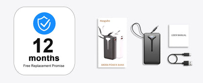 Power Bank FastCharging 10000mAh 22.5W USB-C In Out ,Built-in Cable For IPhone ,Android
