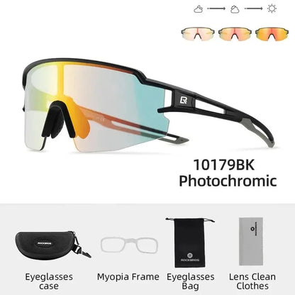 Gafas de ciclismo ROCKBROS fotocromáticas, protección ocular, gafas deportivas para bicicleta, a prueba de viento, para exteriores