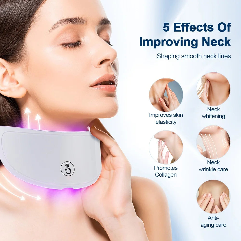 Máscara facial LED de 7 colores con terapia de luz roja para cuello para reafirmar la piel, lifting, antienvejecimiento, bio-luz, belleza, blanqueamiento en casa