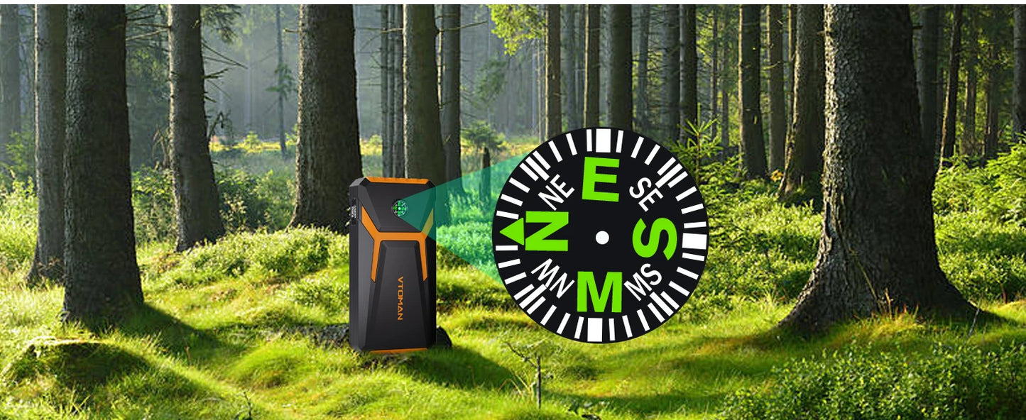 VTOMAN V6 Pro Auto Starthilfe Powerbank 2000A Batterieladegerät Notfall Booster Startgerät Jump Starter