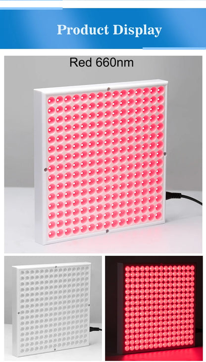 Terapia con panel infrarrojo antienvejecimiento de 850nm, terapia facial con luz LED roja de 660nm, 225 LED de luz roja