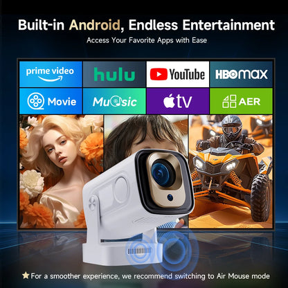 Proyector Magcubic HY310 Android 11 4K nativo 1080P enfoque automático 330ANSI nativo Doble Wifi BT5.4 ratón aéreo por voz para cine en casa y exteriores