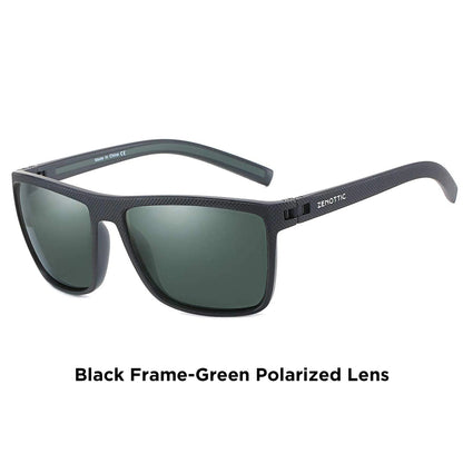 Gafas de sol polarizadas ZENOTTIC para hombre, montura ligera TR90, protección UV400, gafas de sol cuadradas