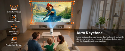 Proiector XGODY 4K HY300 Pro+ cu difuzor încorporat de 5W 1280*720P Android 11 12000 lumeni Wifi6 BT5.4 Proiector portabil outdoor