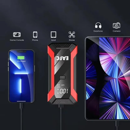 EAFC Auto Starthilfe Powerbank Spitzenstrom 1200A/2000A tragbarer Booster Notfall Batterieladegerät 12V Startgerät