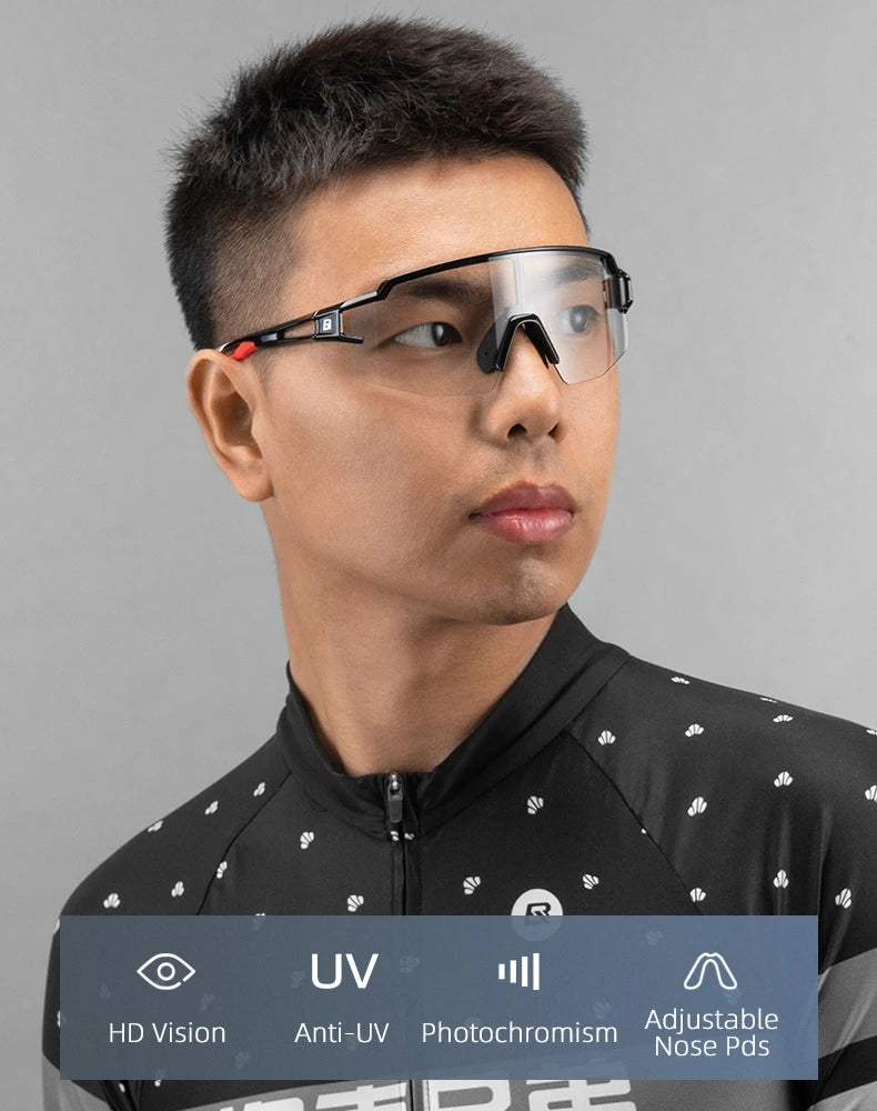 Gafas de ciclismo ROCKBROS fotocromáticas, protección ocular, gafas deportivas para bicicleta, a prueba de viento, para exteriores
