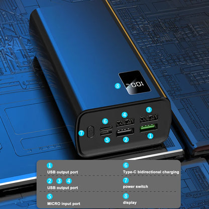 PowerBank Fast Charging 50000mAh LED Display 4USB Output Port For LAPTOP