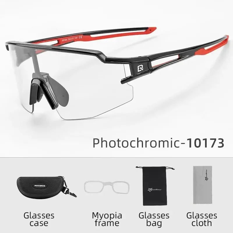 Gafas de ciclismo ROCKBROS fotocromáticas, protección ocular, gafas deportivas para bicicleta, a prueba de viento, para exteriores