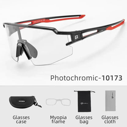 Gafas de ciclismo ROCKBROS fotocromáticas, protección ocular, gafas deportivas para bicicleta, a prueba de viento, para exteriores