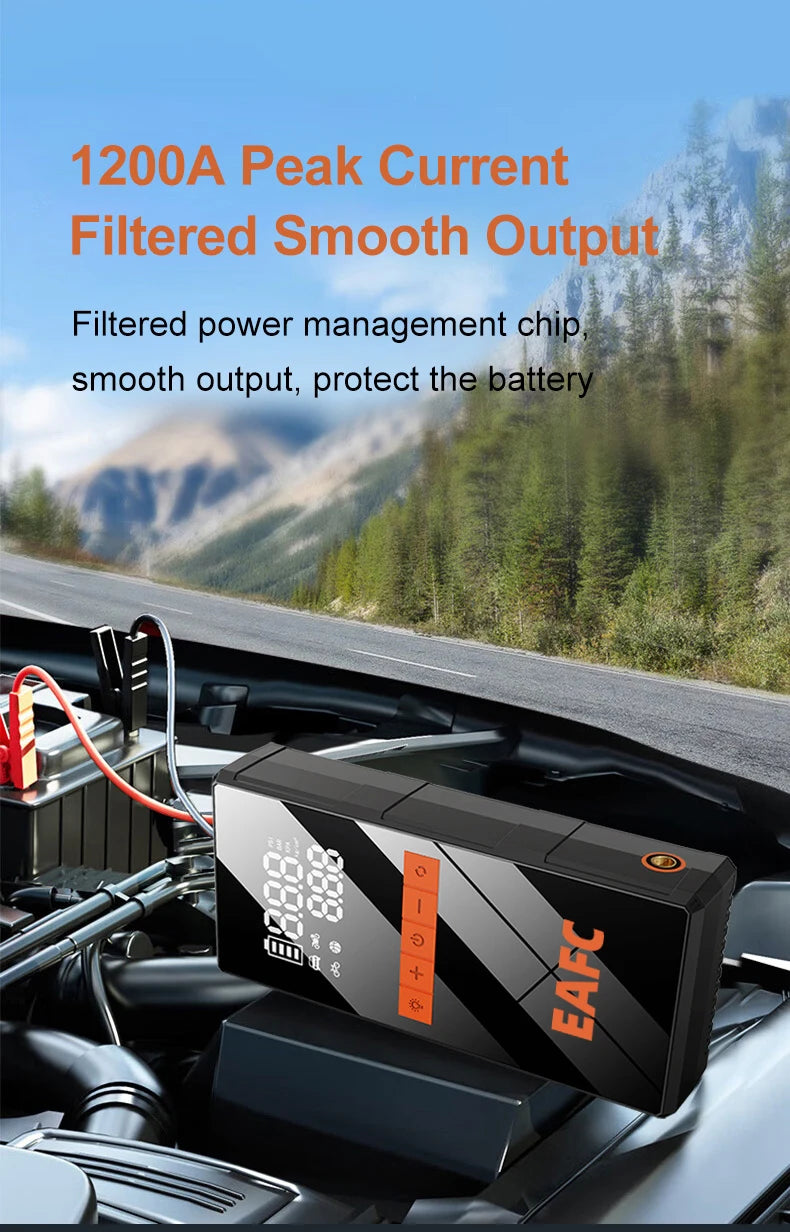 Neue 150PSI Luftpumpe Auto Starthilfe Batterie Booster 1200A Jump Starter Powerbank tragbares Starthilfegerät