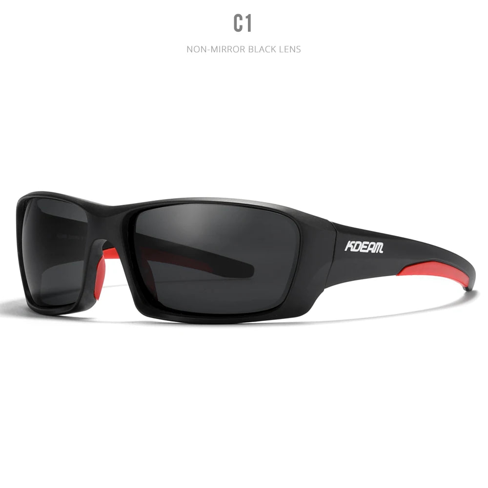 Gafas deportivas KDEAM de alta gama, gafas de sol polarizadas TR90 para hombre, para senderismo y pesca, con estuche con cremallera