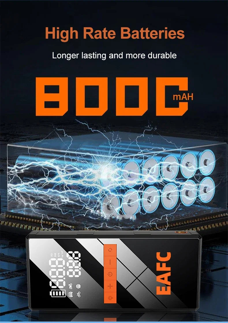 Neue 150PSI Luftpumpe Auto Starthilfe Batterie Booster 1200A Jump Starter Powerbank tragbares Starthilfegerät