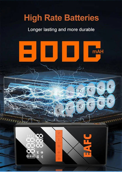 Neue 150PSI Luftpumpe Auto Starthilfe Batterie Booster 1200A Jump Starter Powerbank tragbares Starthilfegerät