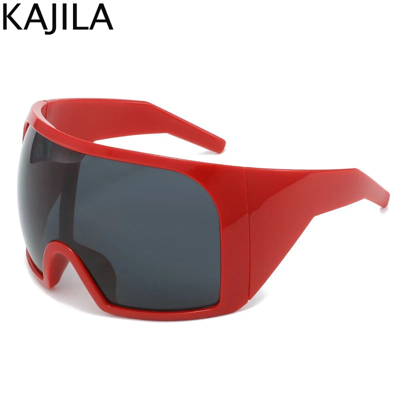 Gafas de sol punk oversize con escudo para mujer y hombre, montura grande 2025, marca de lujo, gafas de sol steampunk para damas, gafas deportivas UV400