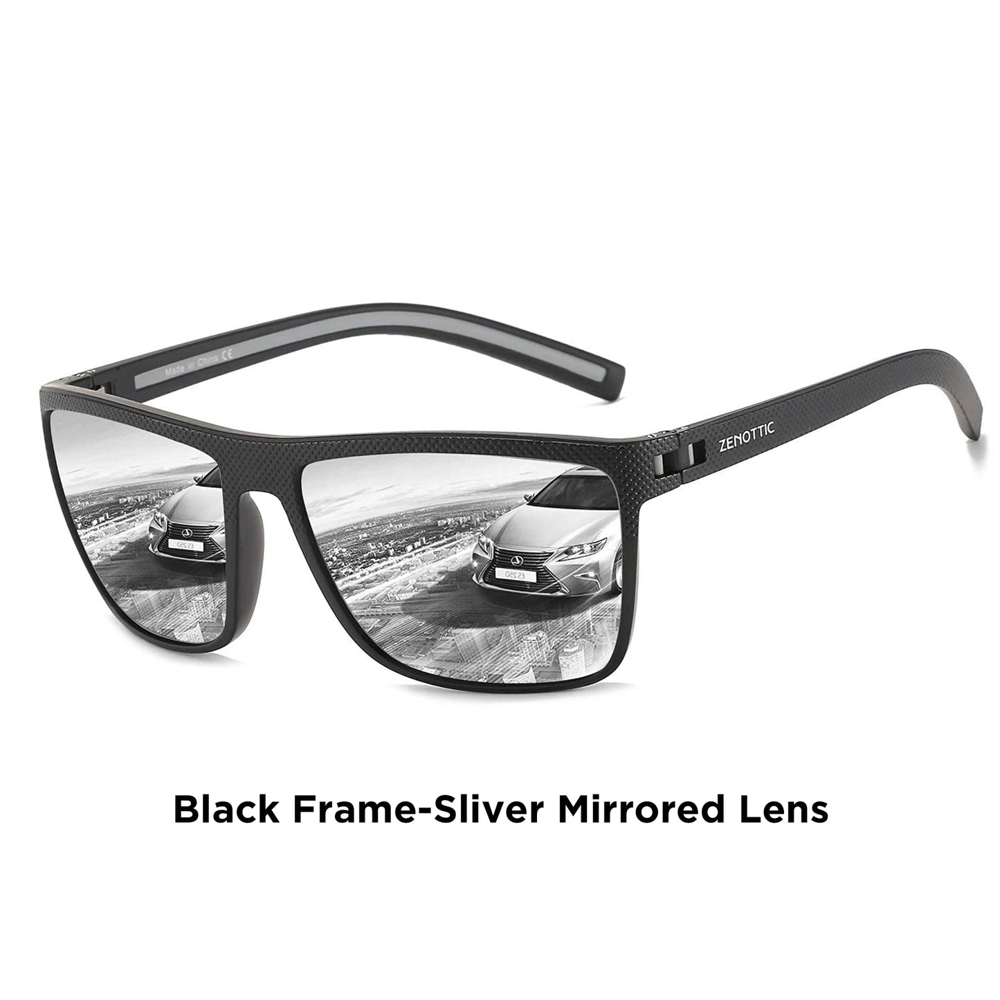 Gafas de sol polarizadas ZENOTTIC para hombre, montura ligera TR90, protección UV400, gafas de sol cuadradas