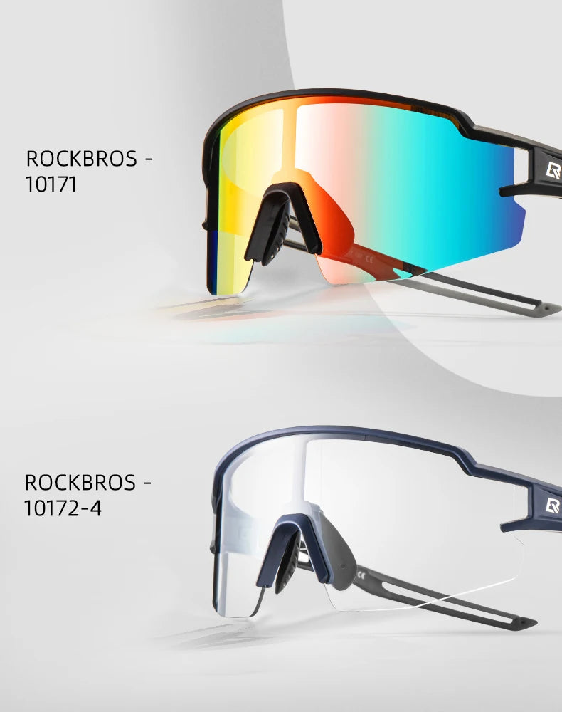 Gafas de ciclismo ROCKBROS fotocromáticas, protección ocular, gafas deportivas para bicicleta, a prueba de viento, para exteriores
