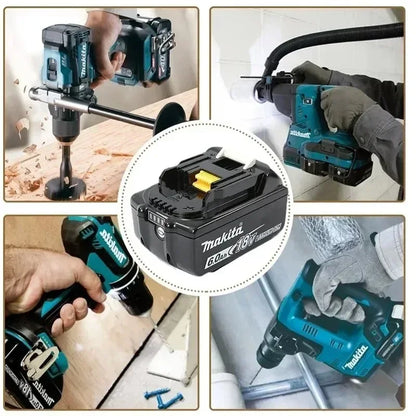 Batería de reemplazo de litio 100% original Makita 9Ah6Ah/5Ah para herramienta Makita 18V + cargador + taladro eléctrico