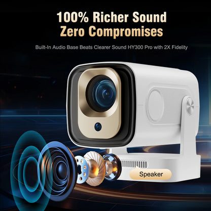 Proyector Magcubic HY310 Android 11 4K nativo 1080P enfoque automático 330ANSI nativo Doble Wifi BT5.4 ratón aéreo por voz para cine en casa y exteriores