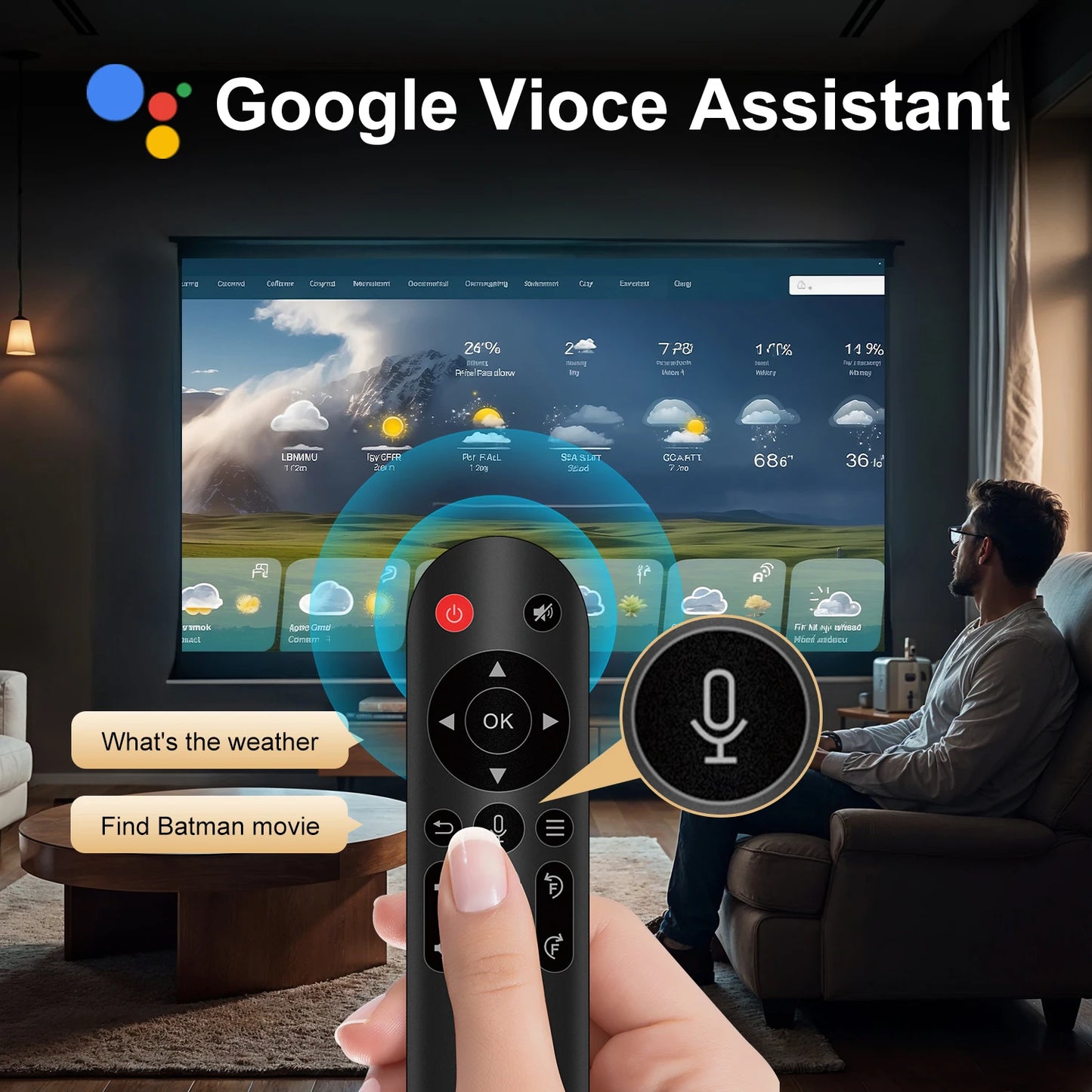 Proyector Magcubic HY310 Android 11 4K nativo 1080P enfoque automático 330ANSI nativo Doble Wifi BT5.4 ratón aéreo por voz para cine en casa y exteriores