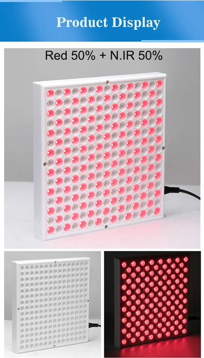 Terapia con panel infrarrojo antienvejecimiento de 850nm, terapia facial con luz LED roja de 660nm, 225 LED de luz roja