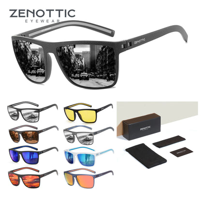 Gafas de sol polarizadas ZENOTTIC para hombre, montura ligera TR90, protección UV400, gafas de sol cuadradas
