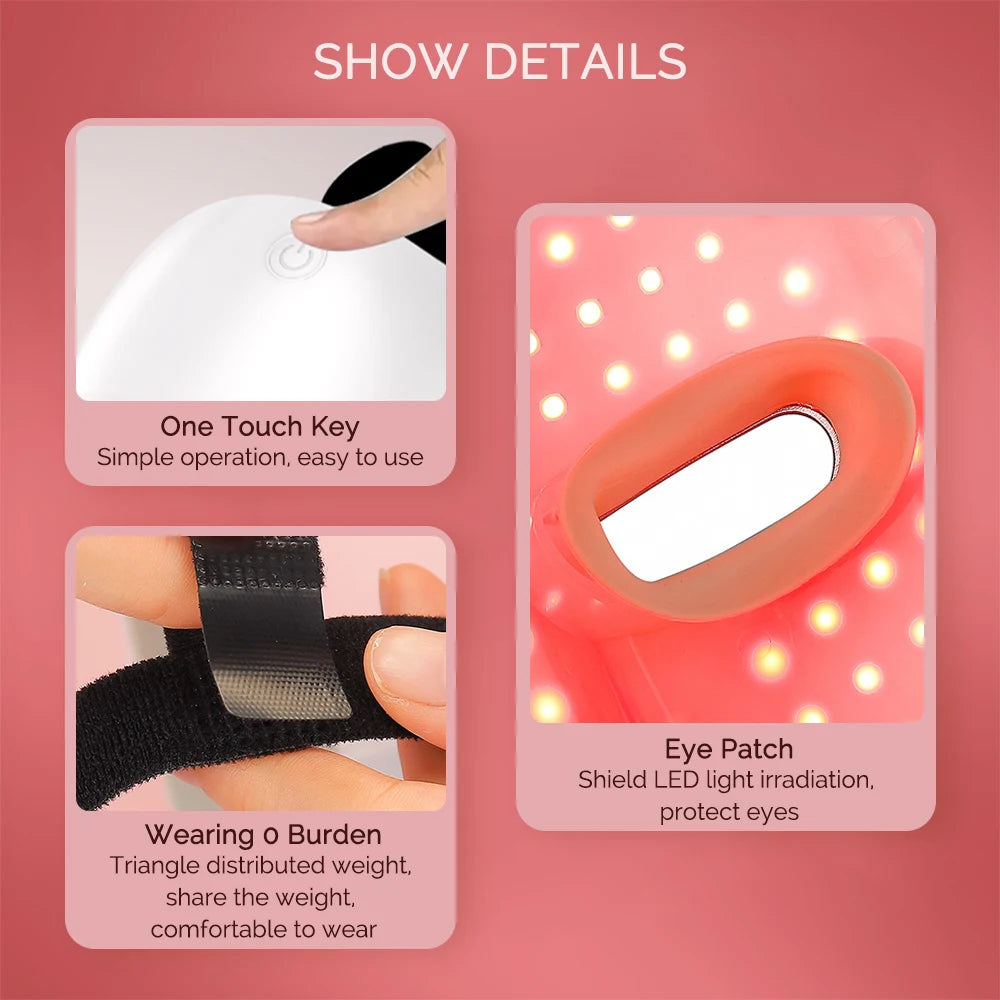Máscara facial y de cuello LED de 7 colores recargable, máquina de belleza con luz fotónica LED, herramienta para lifting facial y cuidado de la piel