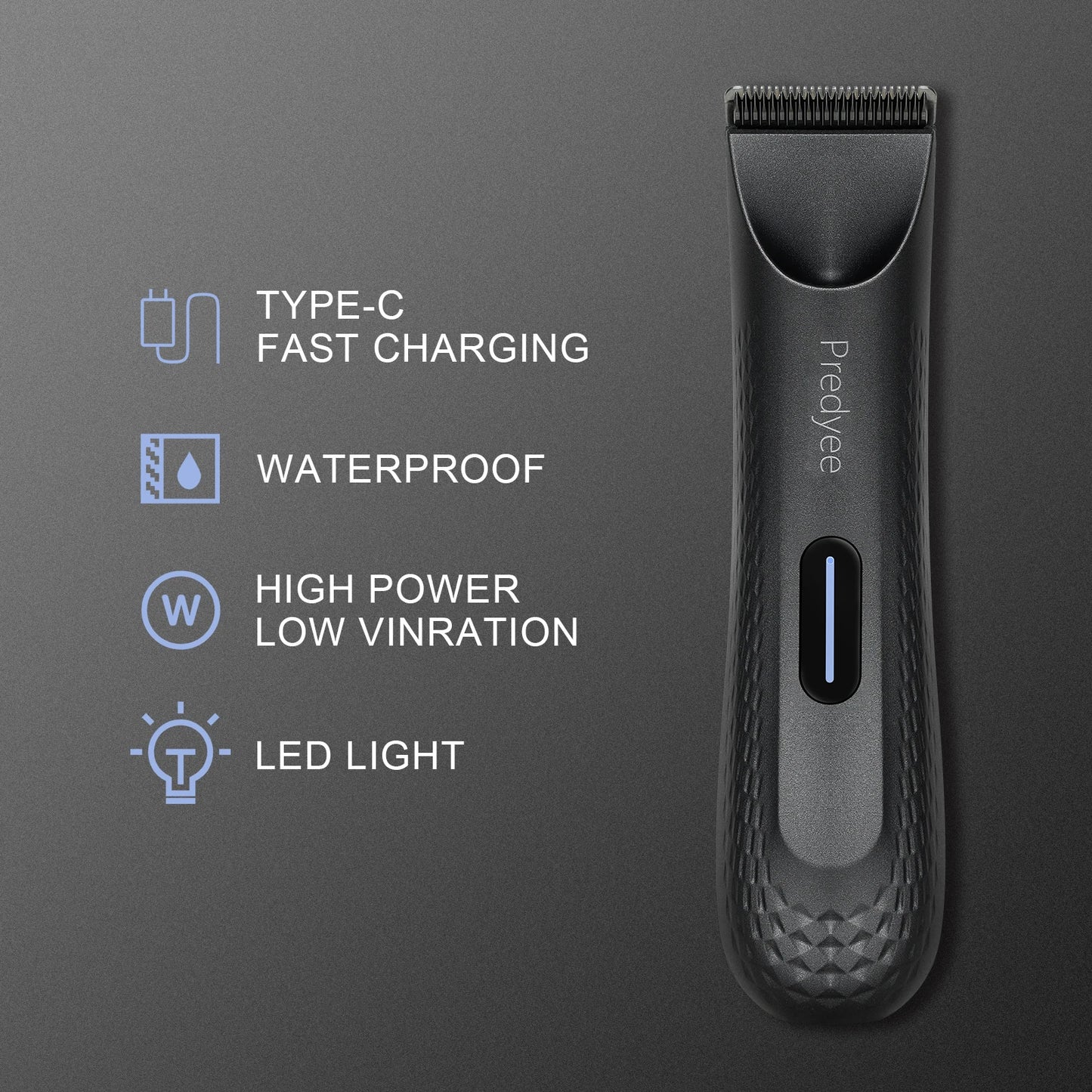 Recortadora eléctrica de vello púbico para hombre, recortadora corporal impermeable, cuchilla cerámica reemplazable