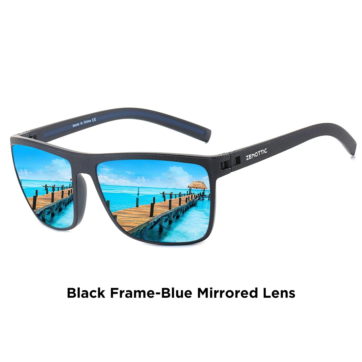 Gafas de sol polarizadas ZENOTTIC para hombre, montura ligera TR90, protección UV400, gafas de sol cuadradas