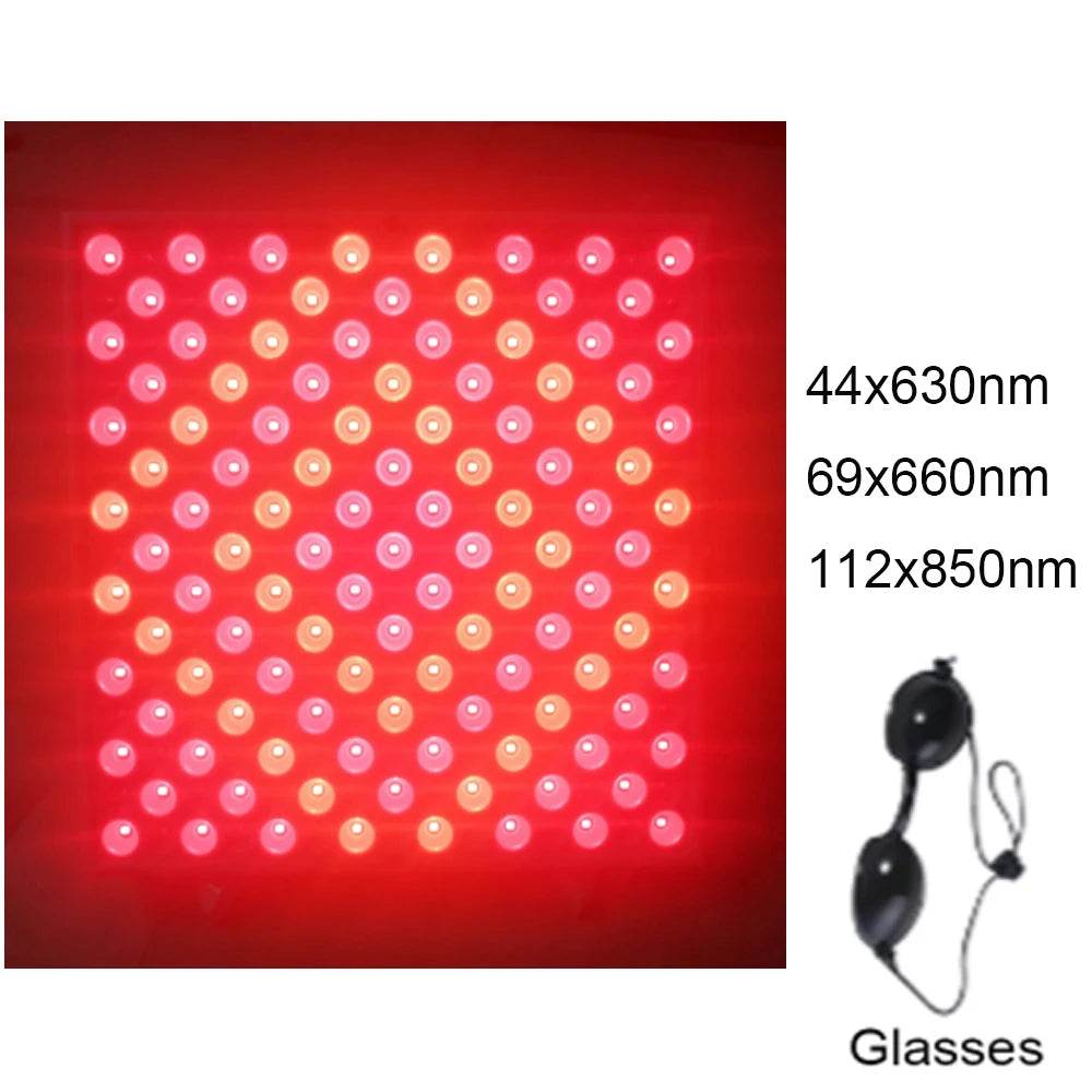 Terapia con panel infrarrojo antienvejecimiento de 850nm, terapia facial con luz LED roja de 660nm, 225 LED de luz roja
