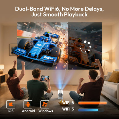 Proiector XGODY 4K HY300 Pro+ cu difuzor încorporat de 5W 1280*720P Android 11 12000 lumeni Wifi6 BT5.4 Proiector portabil outdoor